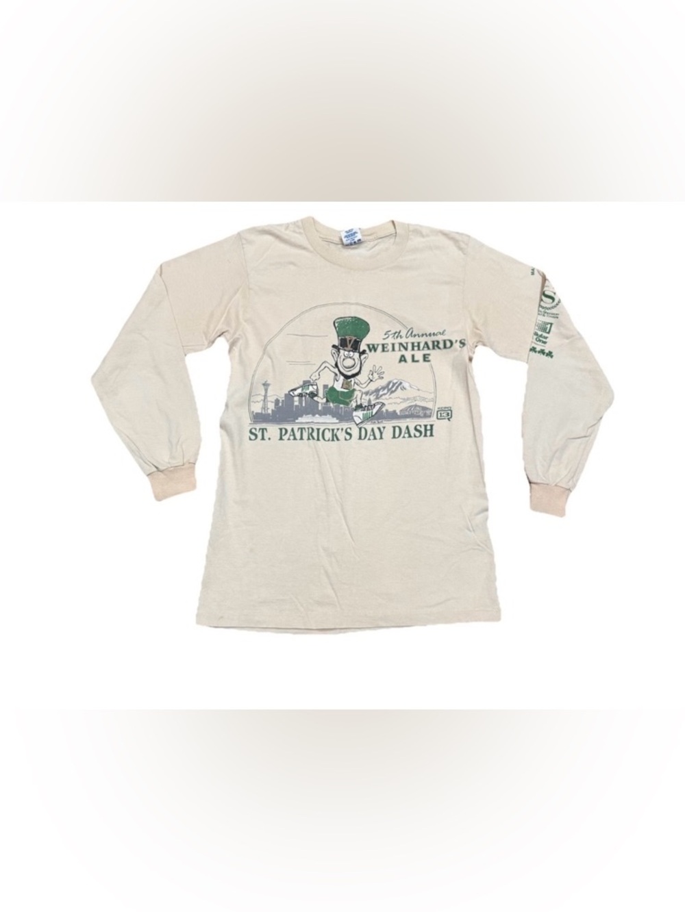 Vintage 1989 5th Annual Weinhard's Ale St. Patrick's Day Dash Long Sleeve Shirt
